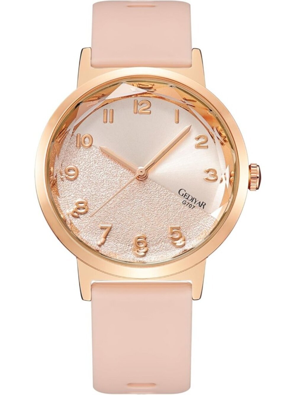 Women's All Pink Analog Quartz Silicone Timepiece Waterproof Casual Wrist Watch